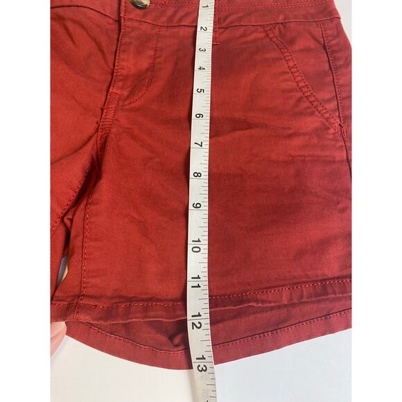 American Eagle Red Midi Stretch Cotton Blend Shorts Women's Size 4 - Picture 7 of 8
